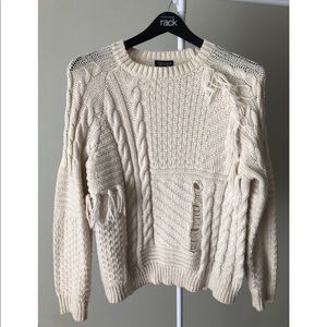 TOPSHOP Distressed Sweater (Large-10)